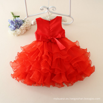 vestido de cumpleaños chino clásico rojo para niño de 1 año, ropa de Navidad partido de una sola pieza mullidas niñas ropa de niños de 1-5 años de edad